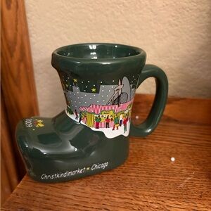 2009 Christkindlmarket Chicago Green Boot Mug